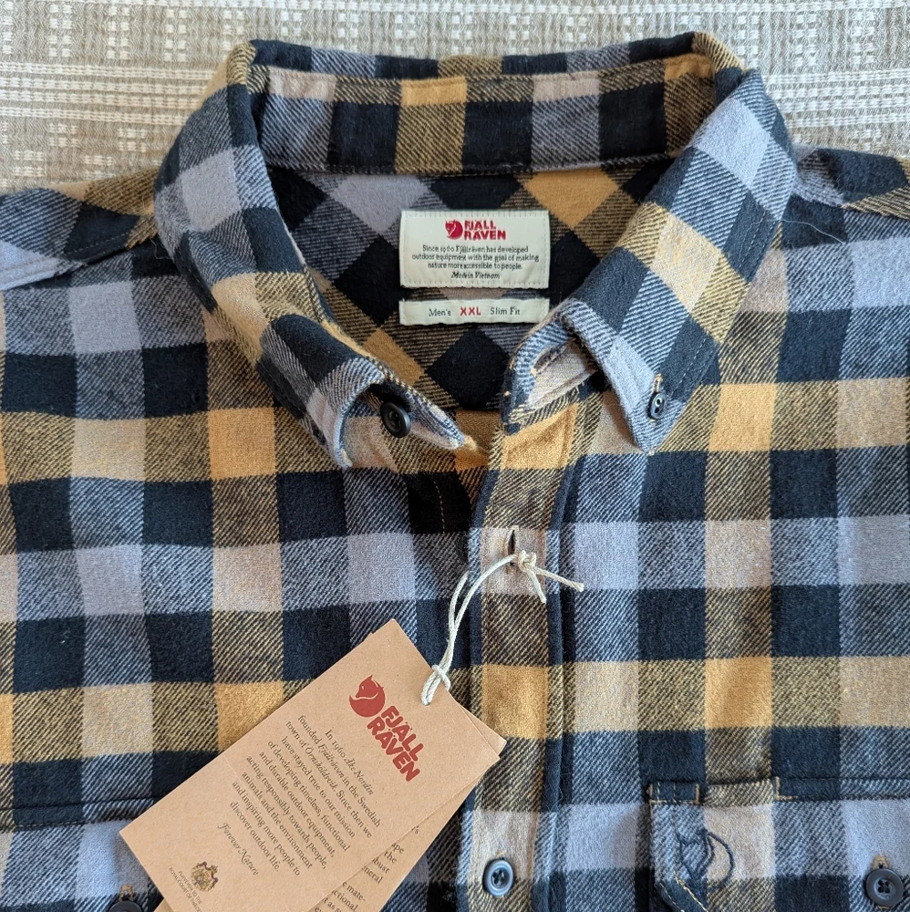 Fjallraven Skog Slim fit flannel XXL NWT - Picture 2 of 7